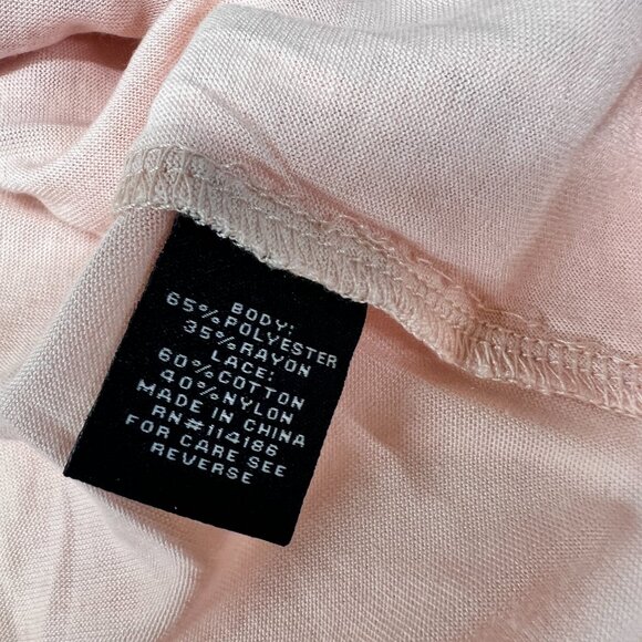 MSRP $48 Verve ami Blouse Women's Plus Sz 1X Lace Overlay Short Sleeve Peach Top - Picture 5 of 9